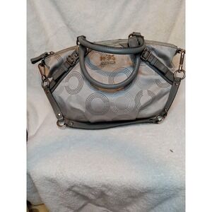 coach handbags silver dotted c satchel crossbody